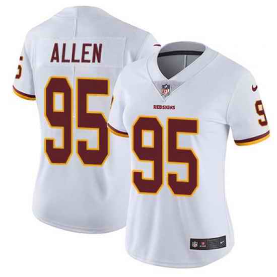 Nike Redskins #95 Jonathan Allen White Womens Stitched NFL Vapor Untouchable Limited Jersey